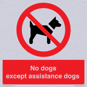 No dogs except assistance dogs